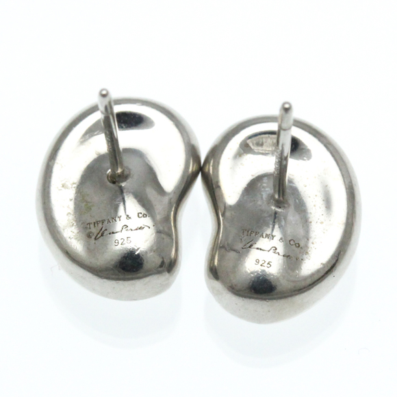 Tiffany Bean No Stone Silver 925 Stud Earrings Silver - Picture 8 of 11